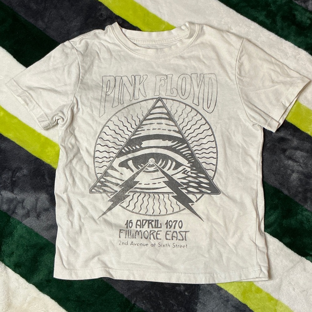 Pink Floyd White and Gray Kids Tee Size 6/7